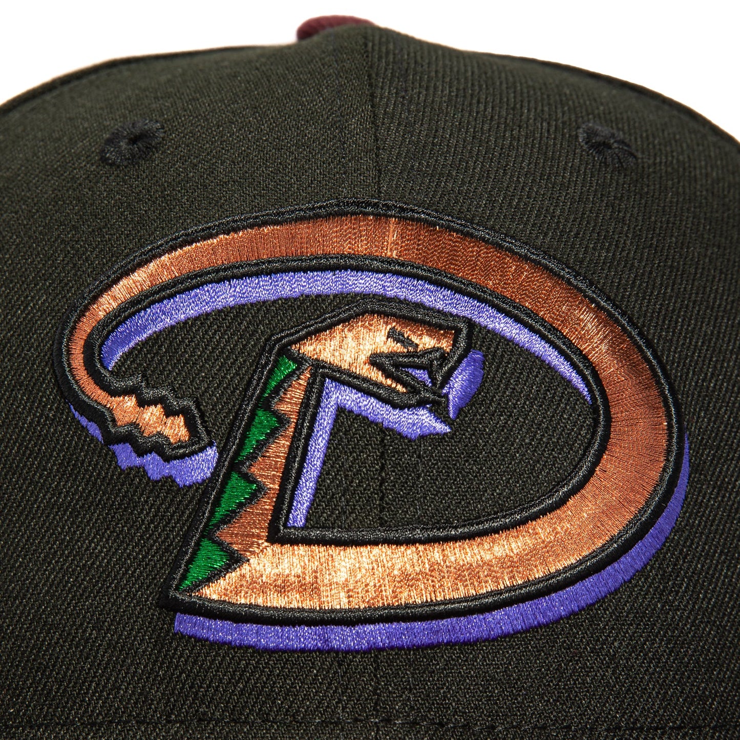 New Era 59Fifty Arizona Diamondbacks 2001 World Series Patch D Hat - Black, Maroon, Metallic Copper