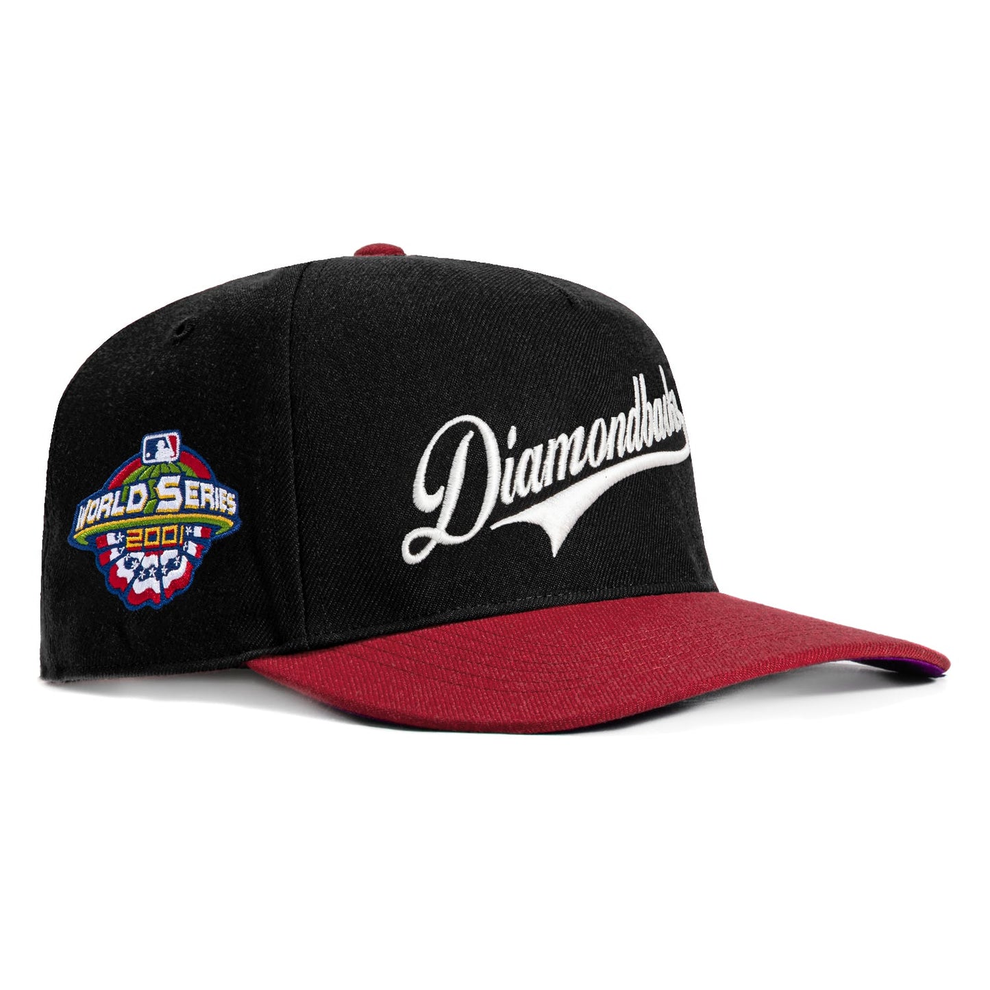 47 Brand Hitch Arizona Diamondbacks 2001 World Series Patch Snapback Script Hat - Black, Sedona Red