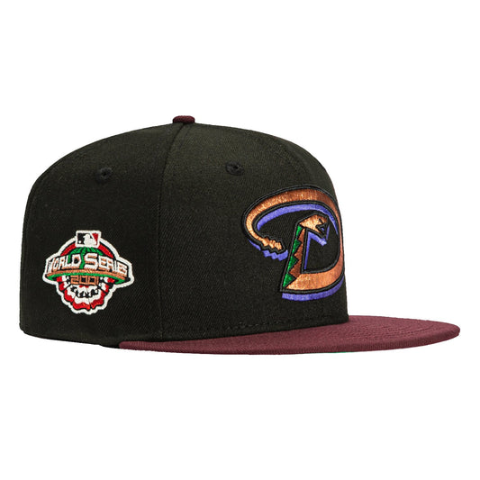 New Era 59Fifty Arizona Diamondbacks 2001 World Series Patch D Hat - Black, Maroon, Metallic Copper