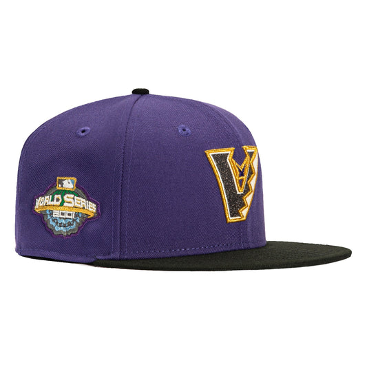 New Era 59Fifty Arizona Diamondbacks 2001 World Series Patch Upside Down Hat - Purple, Black
