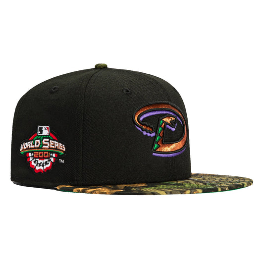 New Era 59Fifty Green Leaf Camo Arizona Diamondbacks 2001 World Series Patch D Hat - Black, Realtree